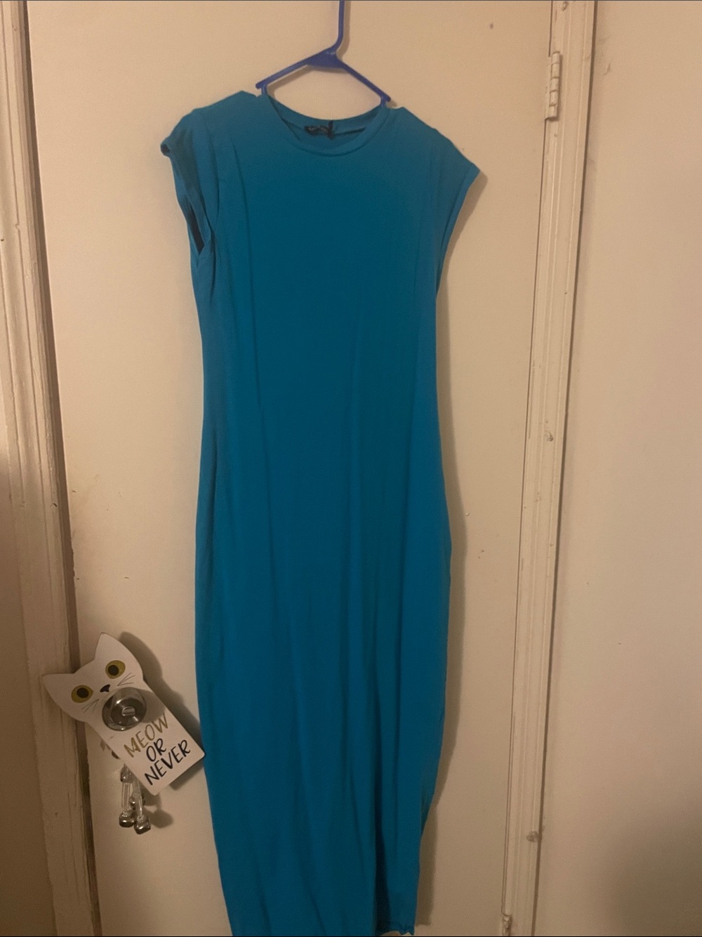 Sleeveless Turquoise Maxi Dress - Classic Straight Silhouette